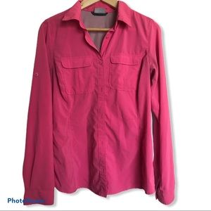 Columbia hot pink fishing sun shirt